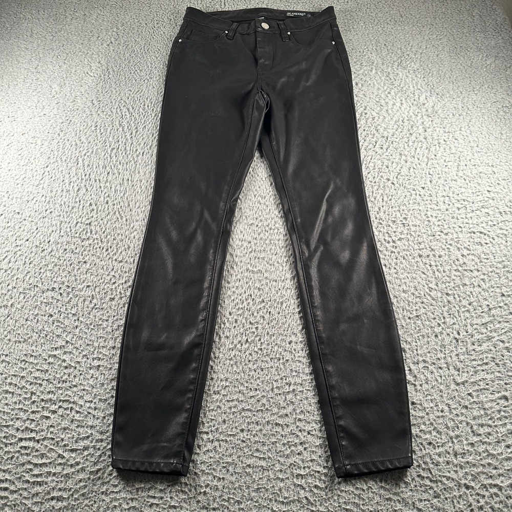 BlankNYC Pants Womens 26 Faux Leather Skinny Coated Stretch Black Moto Chic